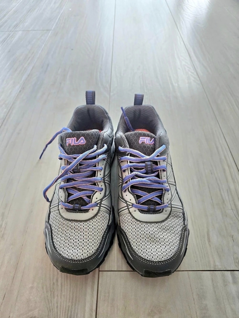 FILA Women's Athletic Sneakers in Gray & Purple